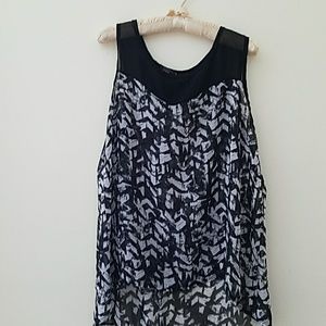 P.inc leopard print silk tank top black and white